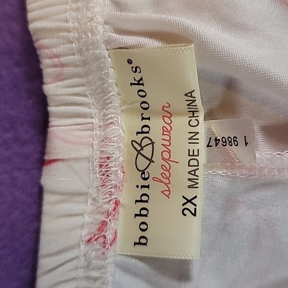 0733. NWTs ~ Bobbie Brooks Sleepwear ~ So Comfy ~ Slumber Party ~ Pink Bows - Picture 6 of 7